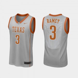 Texas Longhorns Courtney Ramey Jersey Gray #3 Replica College Basketball Mens