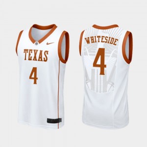 Texas Longhorns Drayton Whiteside Jersey White #4 Mens College Basketball Replica