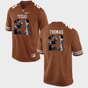 Texas Longhorns Duke Thomas Jersey Men's Pictorial Fashion Brunt Orange #21