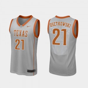 Texas Longhorns Dylan Osetkowski Jersey Replica Gray Men #21 College Basketball