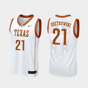 Texas Longhorns Dylan Osetkowski Jersey For Men's #21 College Basketball Replica White