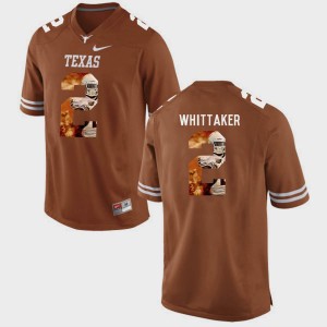 Texas Longhorns Fozzy Whittaker Jersey Brunt Orange #2 For Men's Pictorial Fashion