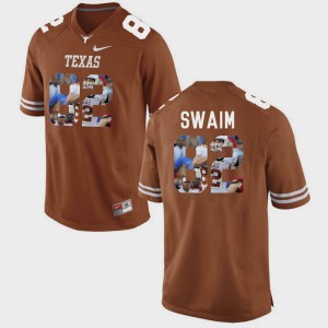 Texas Longhorns Geoff Swaim Jersey #82 Pictorial Fashion For Men Brunt Orange