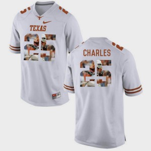 Texas Longhorns Jamaal Charles Jersey For Men's Pictorial Fashion #25 White
