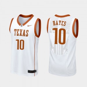 Texas Longhorns Jaxson Hayes Jersey White College Basketball For Men's #10 Replica