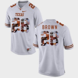 Texas Longhorns Malcolm Brown Jersey For Men's Pictorial Fashion #28 White