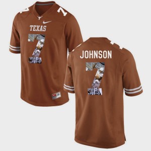 Texas Longhorns Marcus Johnson Jersey Brunt Orange #7 Men's Pictorial Fashion