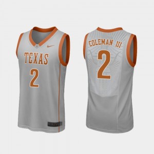 Texas Longhorns Matt Coleman III Jersey #2 For Men Replica College Basketball Gray
