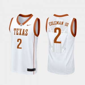 Texas Longhorns Matt Coleman III Jersey #2 White College Basketball Replica Men's