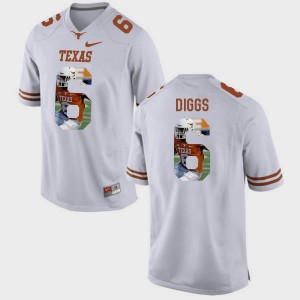 Texas Longhorns Quandre Diggs Jersey Pictorial Fashion Men #6 White
