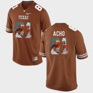Texas Longhorns Sam Acho Jersey #81 Pictorial Fashion Brunt Orange Men's