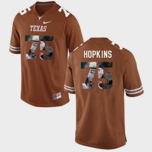 Texas Longhorns Trey Hopkins Jersey Brunt Orange Men's Pictorial Fashion #75