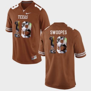 Texas Longhorns Tyrone Swoopes Jersey For Men's Brunt Orange #18 Pictorial Fashion