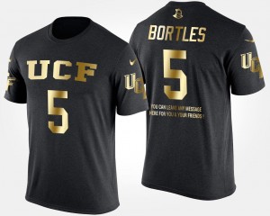 UCF Knights Blake Bortles T-Shirt #5 Men Gold Limited Short Sleeve With Message Black