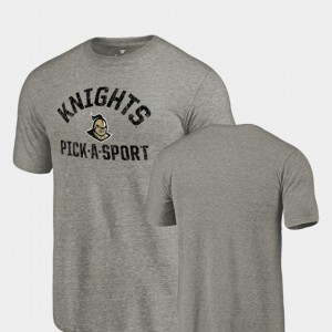 UCF Knights T-Shirt Men's Gray Pick-A-Sport Tri-Blend Distressed