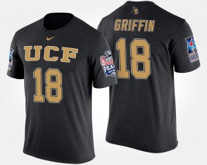 UCF Knights Shaquem Griffin T-Shirt #18 Men American Athletic Conference Peach Bowl Bowl Game Black