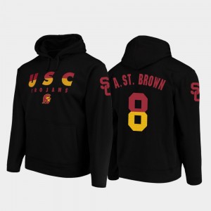 USC Trojans Amon-Ra St. Brown Hoodie Black Wedge Performance College Football Pullover #8 Men's