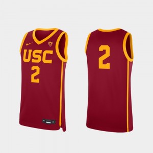 USC Trojans Jersey Cardinal Mens College Basketball #2 Replica