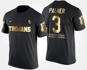 USC Trojans Carson Palmer T-Shirt Gold Limited Mens Short Sleeve With Message #3 Black