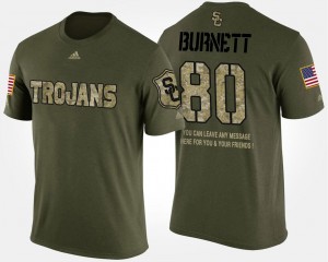 USC Trojans Deontay Burnett T-Shirt Camo Short Sleeve With Message Men #80 Military