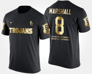 USC Trojans Iman Marshall T-Shirt Short Sleeve With Message Black Men's #8 Gold Limited