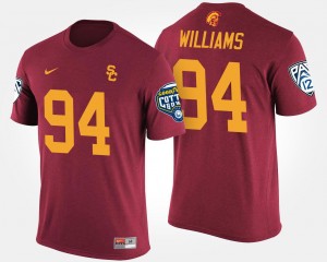 USC Trojans Leonard Williams T-Shirt #94 Bowl Game For Men's Pac-12 Conference Cotton Bowl Cardinal