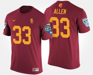 USC Trojans Marcus Allen T-Shirt #33 Pac-12 Conference Cotton Bowl Cardinal For Men's Bowl Game