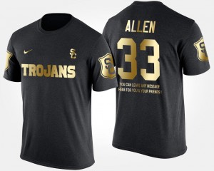 USC Trojans Marcus Allen T-Shirt Gold Limited Black #33 Mens Short Sleeve With Message