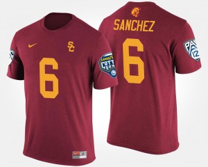 USC Trojans Mark Sanchez T-Shirt Cardinal Men's Bowl Game #6 Pac-12 Conference Cotton Bowl