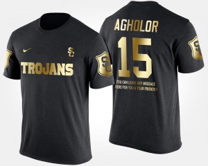 USC Trojans Nelson Agholor T-Shirt Short Sleeve With Message #15 Black Gold Limited For Men's