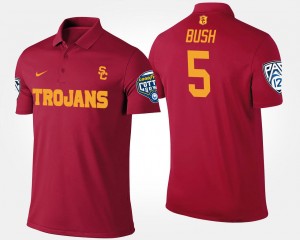 USC Trojans Reggie Bush Polo Pac-12 Conference Cotton Bowl Cardinal Bowl Game For Men's #5