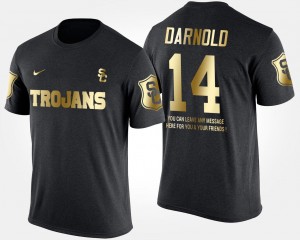 USC Trojans Sam Darnold T-Shirt Short Sleeve With Message Men Gold Limited Black #14