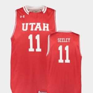 Utah Utes Chris Seeley Jersey College Basketball #11 Red Replica For Men
