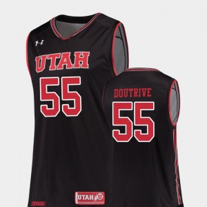 Utah Utes Devante Doutrive Jersey Men's Black Replica College Basketball #55