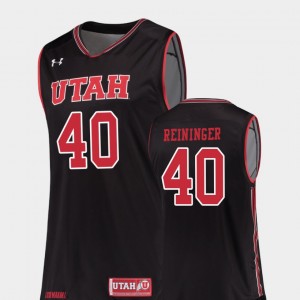 Utah Utes Marc Reininger Jersey #40 Replica College Basketball Mens Black