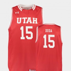 Utah Utes Nate Duda Jersey #15 Men's College Basketball Replica Red