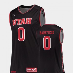 Utah Utes Sedrick Barefield Jersey Replica #0 College Basketball Black For Men's