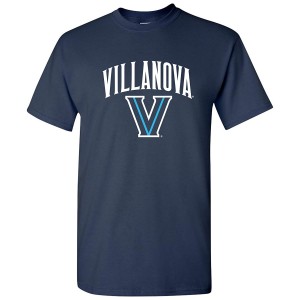 Villanova Wildcats Custom T-Shirts Navy #00 Logo Team Color Shirt Champions Mens