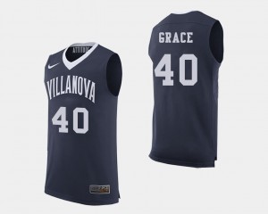 Villanova Wildcats Denny Grace Jersey College Basketball For Men #40 Navy