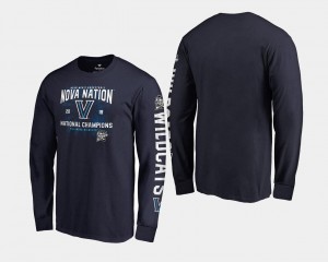 Villanova Wildcats T-Shirt 2018 Nova Nation Long Sleeve For Men's Basketball National Champions Navy