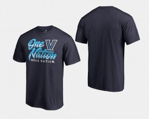 Villanova Wildcats T-Shirt Navy For Men 2018 One Nation Basketball National Champions
