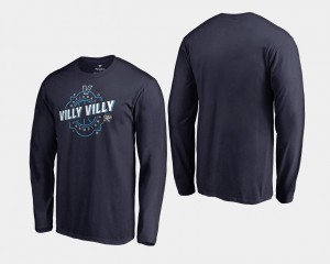 Villanova Wildcats T-Shirt Navy For Men 2018 Villy Villy Long Sleeve Basketball National Champions