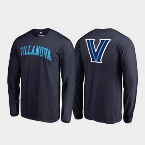 Villanova Wildcats T-Shirt For Men's Navy Primetime Long Sleeve