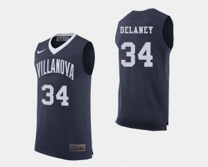 Villanova Wildcats Tim Delaney Jersey Navy #34 College Basketball For Men's