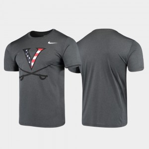 Virginia Cavaliers T-Shirt Performance For Men's Americana Legend Anthracite