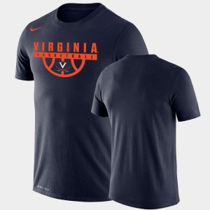 Virginia Cavaliers T-Shirt Mens Performance Basketball Navy Drop Legend
