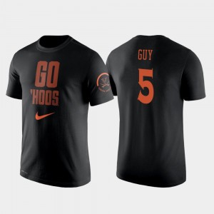 Virginia Cavaliers Kyle Guy T-Shirt #5 2 Hit Performance College Basketball For Men's Black