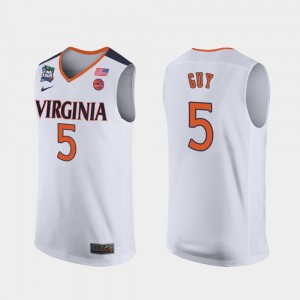 Virginia Cavaliers Kyle Guy Jersey #5 White Mens 2019 Final-Four