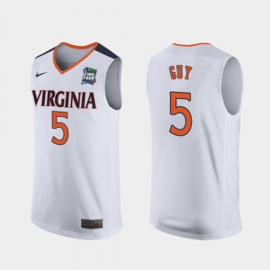 Virginia Cavaliers Kyle Guy Jersey White #5 2019 Final-Four Replica For Men