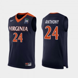 Virginia Cavaliers Marco Anthony Jersey Navy 2019 Final-Four #24 Replica Mens